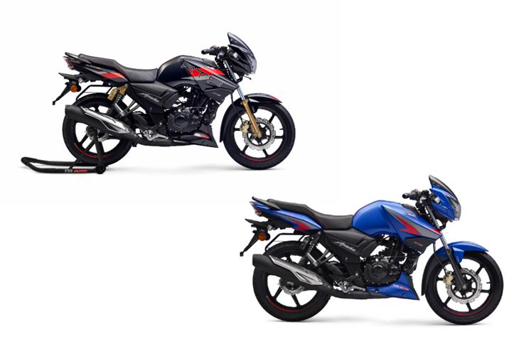 The 2022 TVS Apache RTR 160 and 180 are 2kgs lighter than the earlier models.